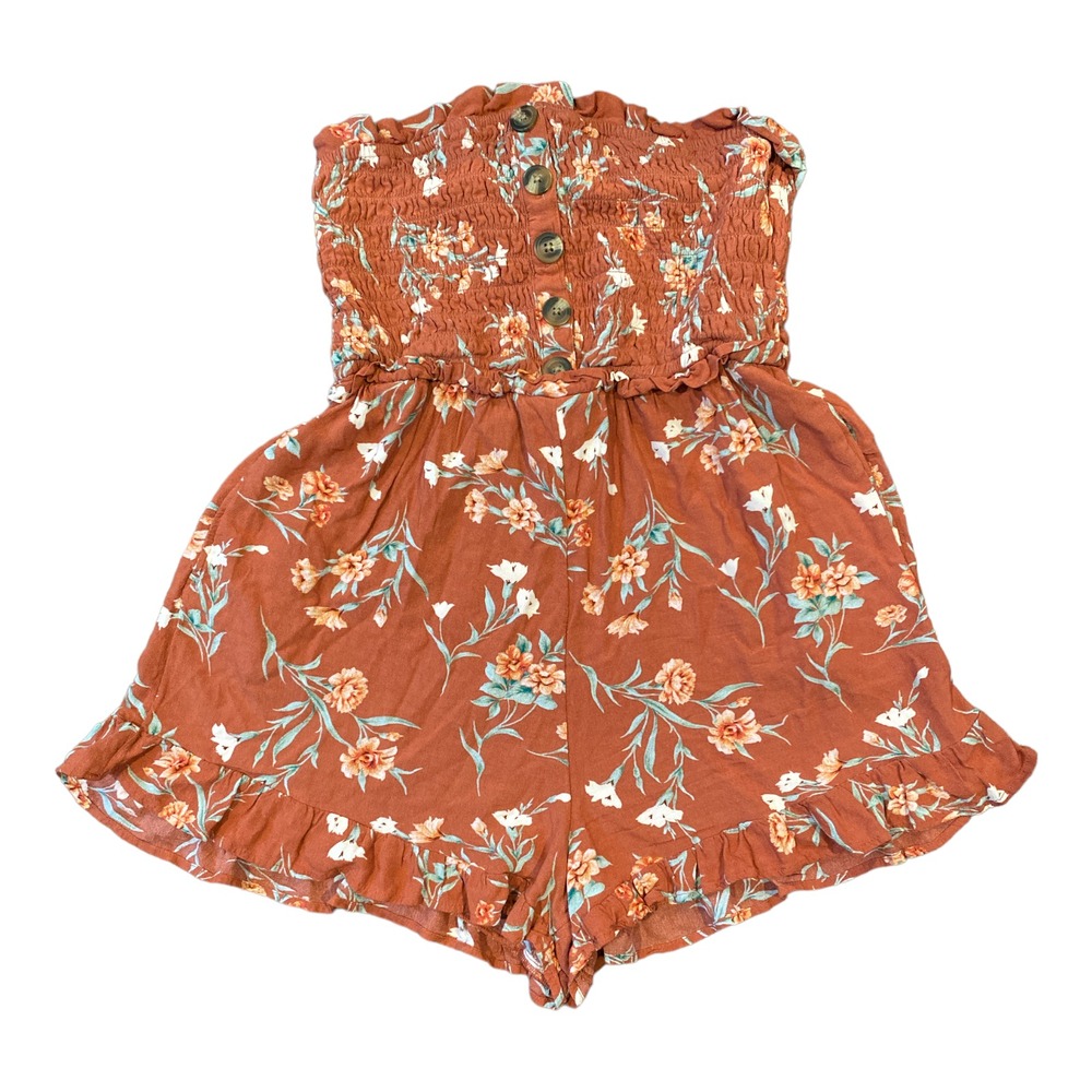 American Eagle Romper Women's Halter Floral Smocked‎ One Piece Size Small